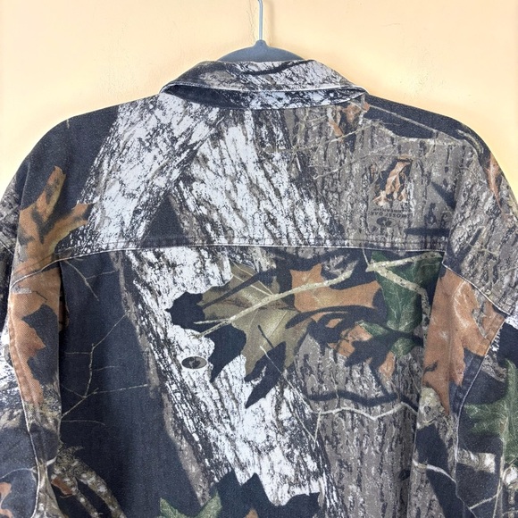 Cabela’s Camo Leaves & Logs Button Down Midweight Shirt Jacket Size XL Tall - Picture 7 of 14